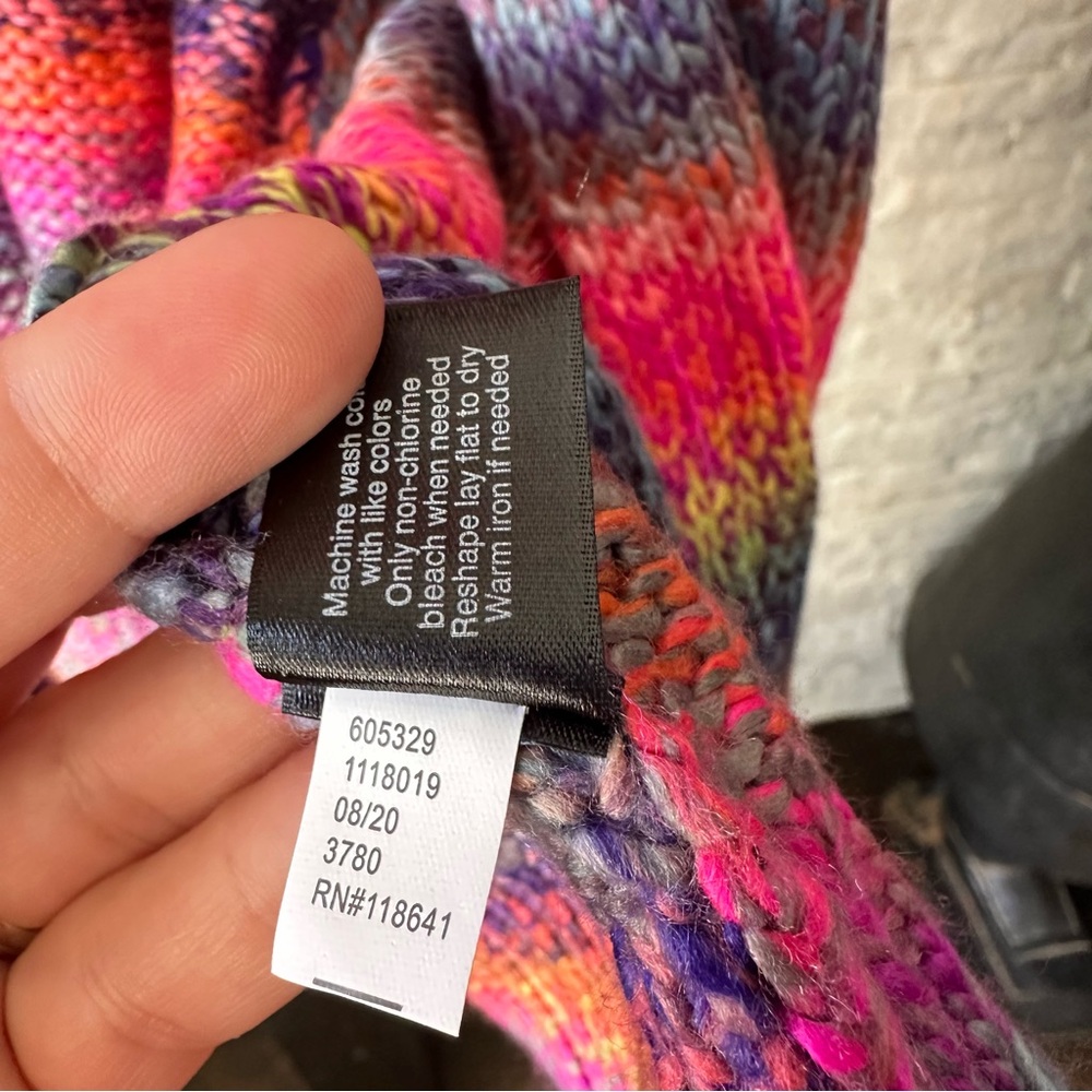Lane Bryant Knit Vibrant Rainbow Open Front Carden Sweater 18/20 New with Tags - Picture 6 of 7
